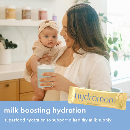 Boobie Hydromom Superfood Electrolyte Drink Mix, Blue Raspberry Lemonade | Refreshing Energy & Hydration Boost for Mamas | On-The-Go & Travel Essentials for Pregnancy, - dailyvitalstore