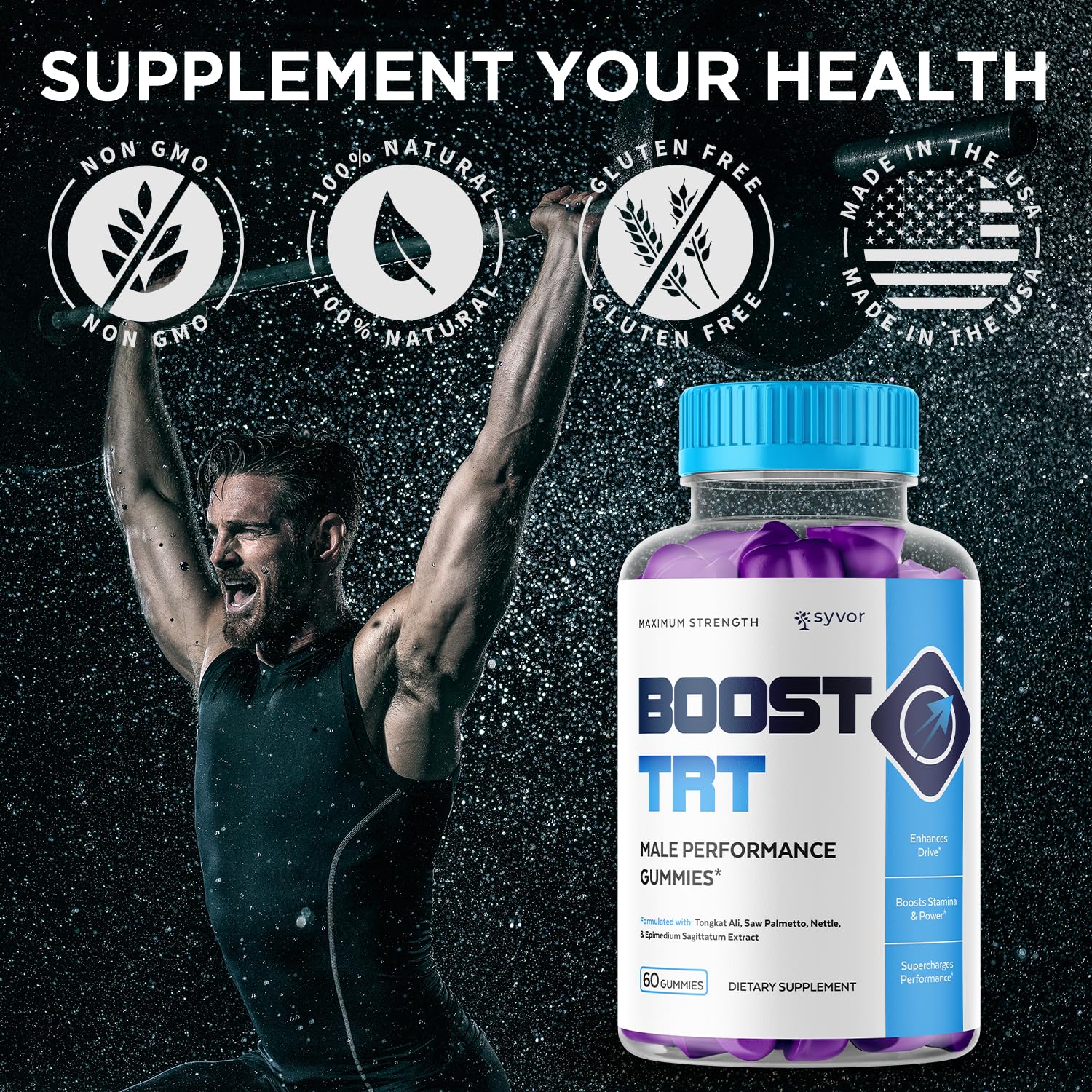 Boost TRT Gummies for Men, Official Boost TRT Male Performance Gummys with Natural Ingredients, Advanced BoostTRT Men's Gummy Supplement with Maximum Strength Premium Vitamins (60 Gummies) - dailyvitalstore