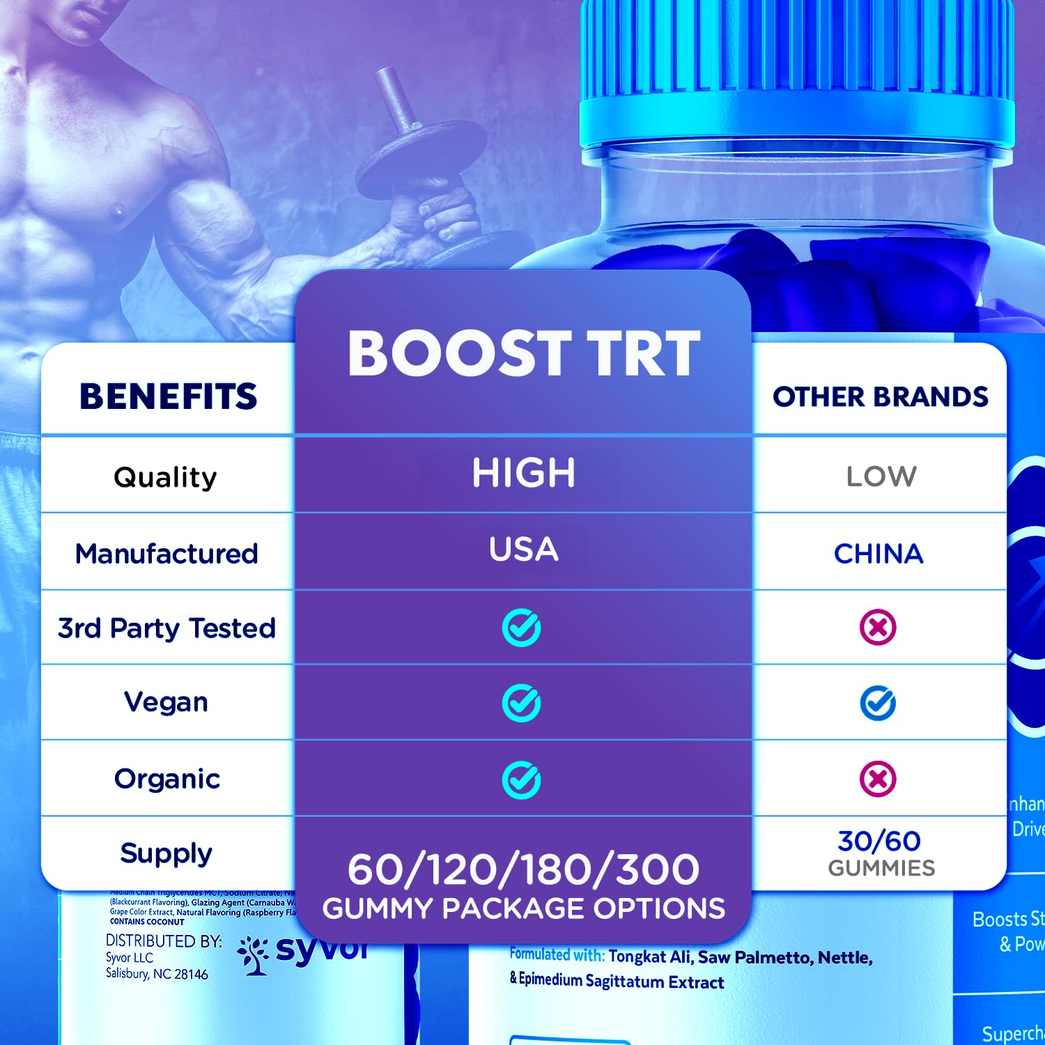 Boost TRT Gummies for Men, Official Boost TRT Male Performance Gummys with Natural Ingredients, Advanced BoostTRT Men's Gummy Supplement with Maximum Strength Premium Vitamins (60 Gummies) - dailyvitalstore