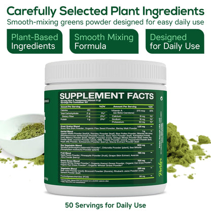 Boost UltraGreens Super Greens Powder - Organic Spirulina, Grasses & Antioxidants | Premium Superfood for Daily Energy | Detox & Whole-Body Wellness - 50 Servings - dailyvitalstore