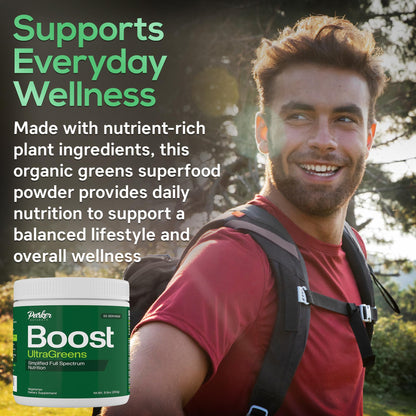 Boost UltraGreens Super Greens Powder - Organic Spirulina, Grasses & Antioxidants | Premium Superfood for Daily Energy | Detox & Whole-Body Wellness - 50 Servings - dailyvitalstore