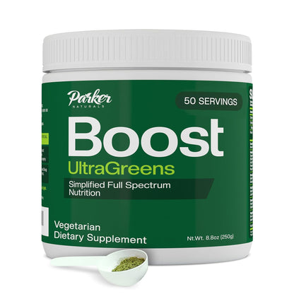 Boost UltraGreens Super Greens Powder - Organic Spirulina, Grasses & Antioxidants | Premium Superfood for Daily Energy | Detox & Whole-Body Wellness - 50 Servings - dailyvitalstore