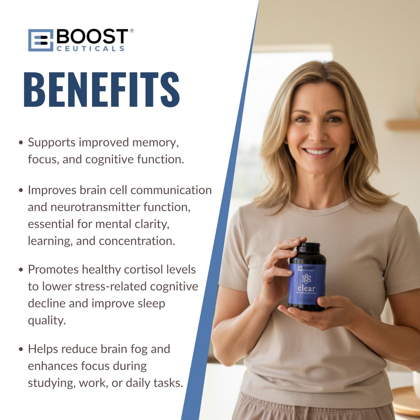 BoostCeuticals Phosphatidylserine 100mg with Ginkgo DMAE Gotu Kola - Memory, Stress & Cortisol Support, Cognitive Focus, Sleep Health, Brain Function Supplement, 90 Capsules - dailyvitalstore