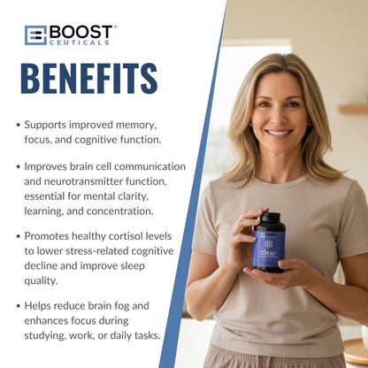 BoostCeuticals Phosphatidylserine 100mg with Ginkgo DMAE Gotu Kola - Memory, Stress & Cortisol Support, Cognitive Focus, Sleep Health, Brain Function Supplement, 90 Capsules - dailyvitalstore