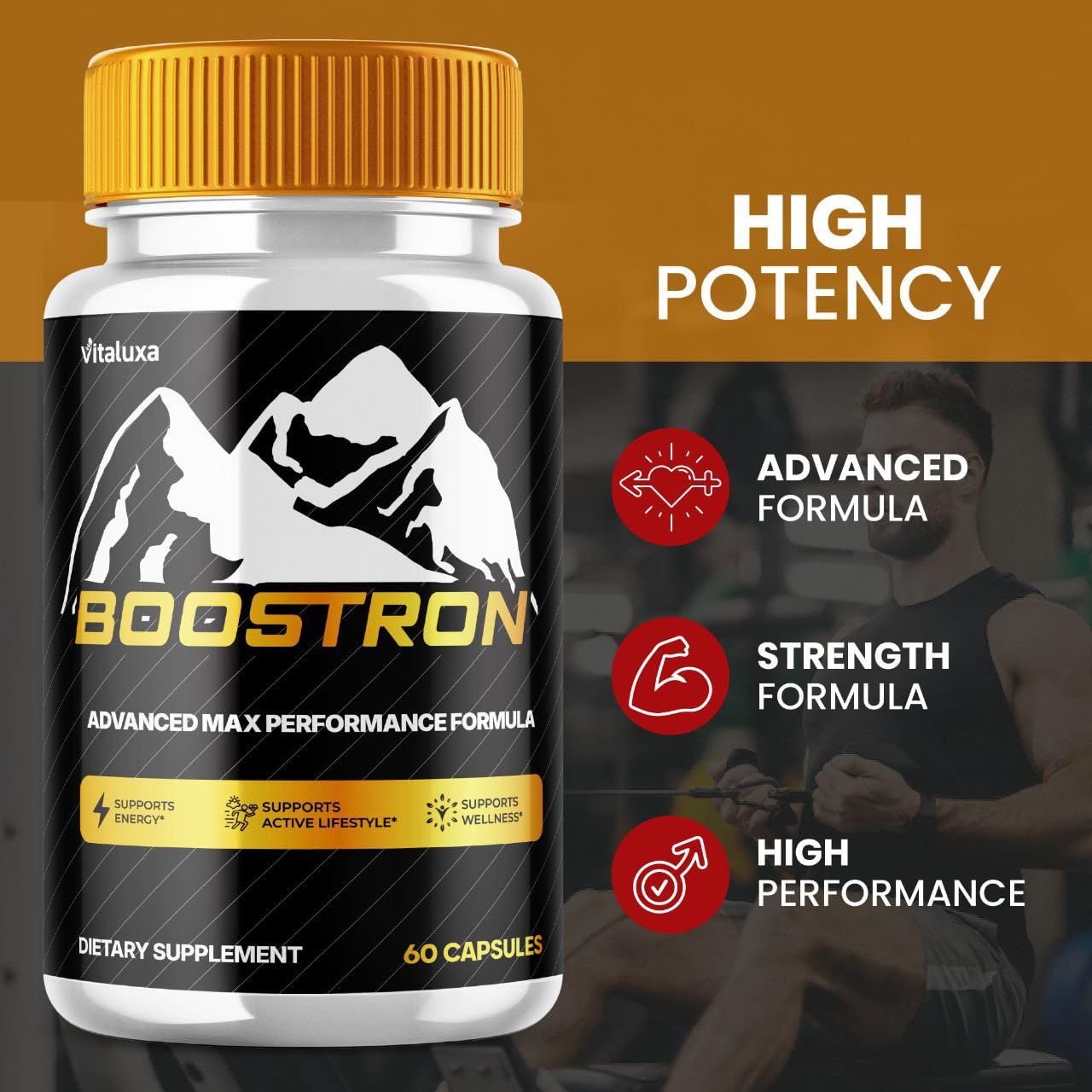Boostron Capsules, Boostron Supplement Pills - Boostrom Maximum Strength Performance Blend Premium Advanced Formula All Natural Ingredients for Advanced Health Vitamin Support Reviews (60 Capsules) - dailyvitalstore