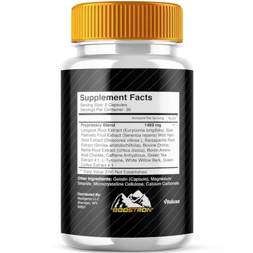 Boostron Capsules, Boostron Supplement Pills - Boostrom Maximum Strength Performance Blend Premium Advanced Formula All Natural Ingredients for Advanced Health Vitamin Support Reviews (60 Capsules) - dailyvitalstore