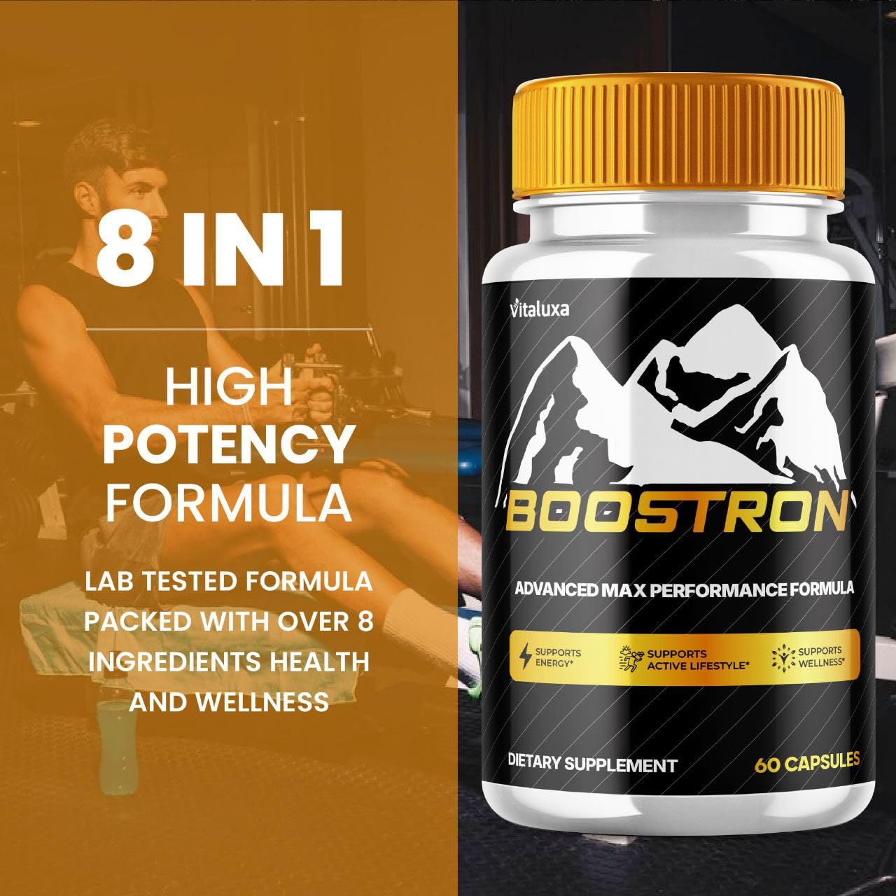 Boostron Capsules, Boostron Supplement Pills - Boostrom Maximum Strength Performance Blend Premium Advanced Formula All Natural Ingredients for Advanced Health Vitamin Support Reviews (60 Capsules) - dailyvitalstore