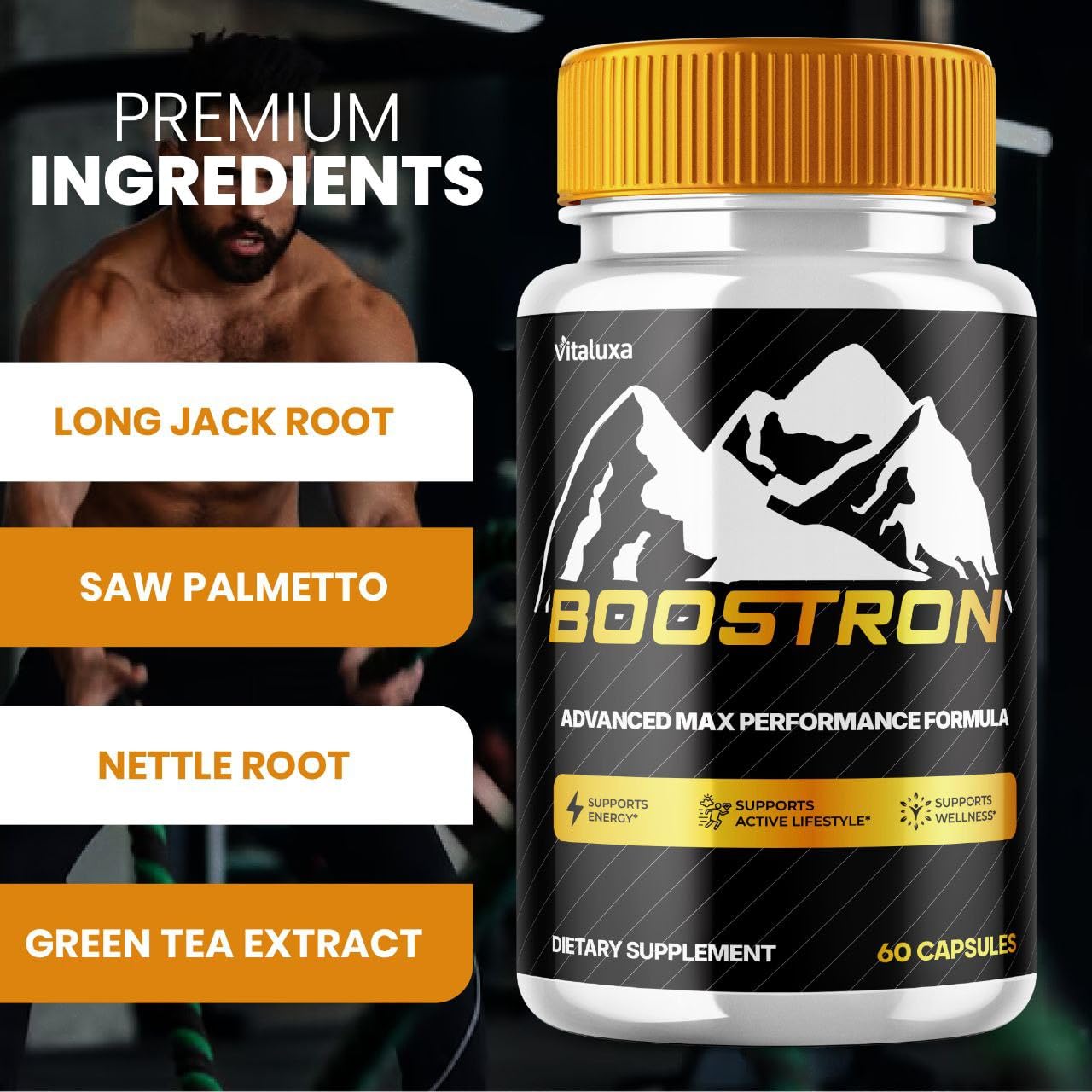 Boostron Capsules, Boostron Supplement Pills - Boostrom Maximum Strength Performance Blend Premium Advanced Formula All Natural Ingredients for Advanced Health Vitamin Support Reviews (60 Capsules) - dailyvitalstore