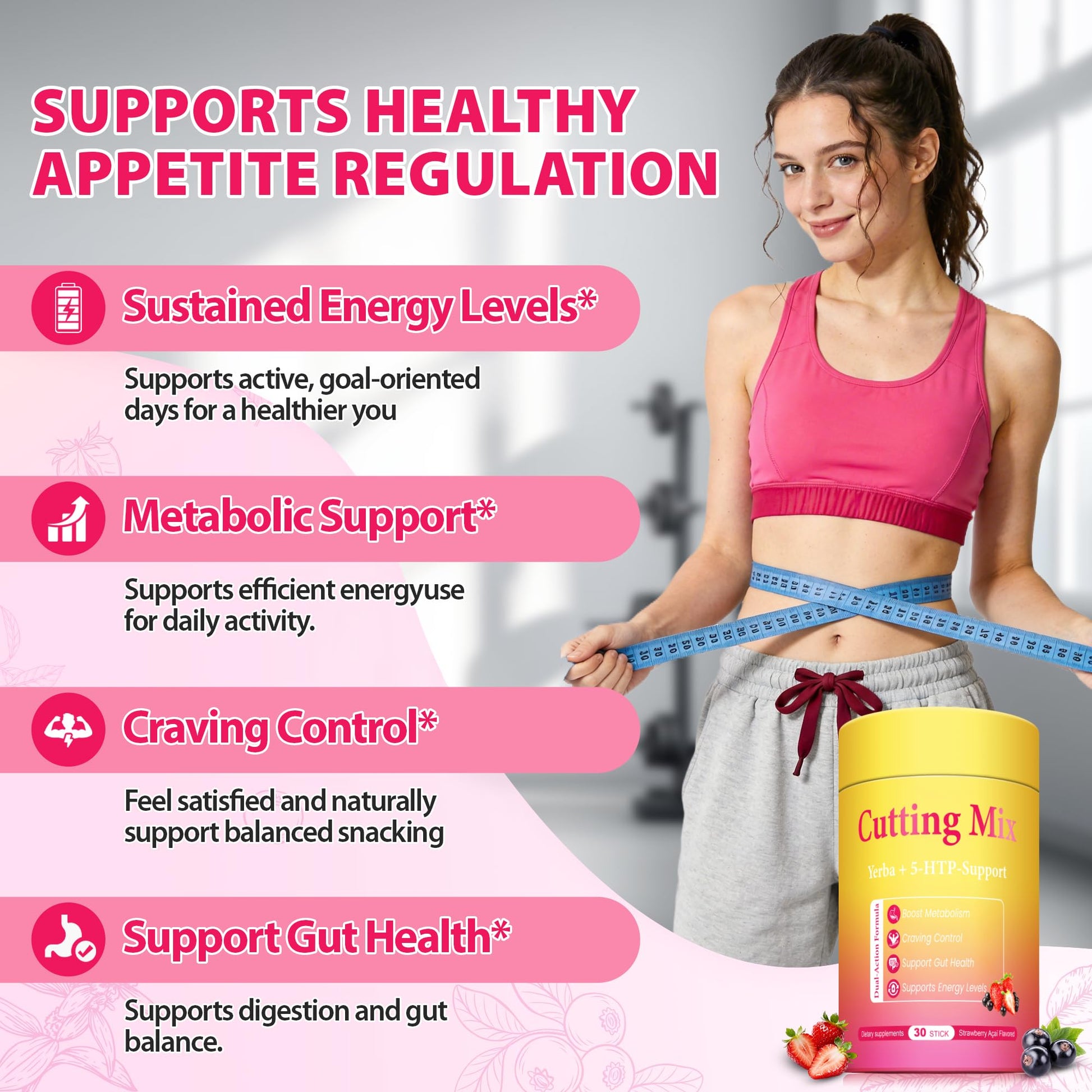 BOSNETHUINH Cutting Drink Mix – Chromium, 5-HTP, Yerba Mate, FOS & Magnesium | Supports Satiety Signaling, Energy & Gut Health - dailyvitalstore