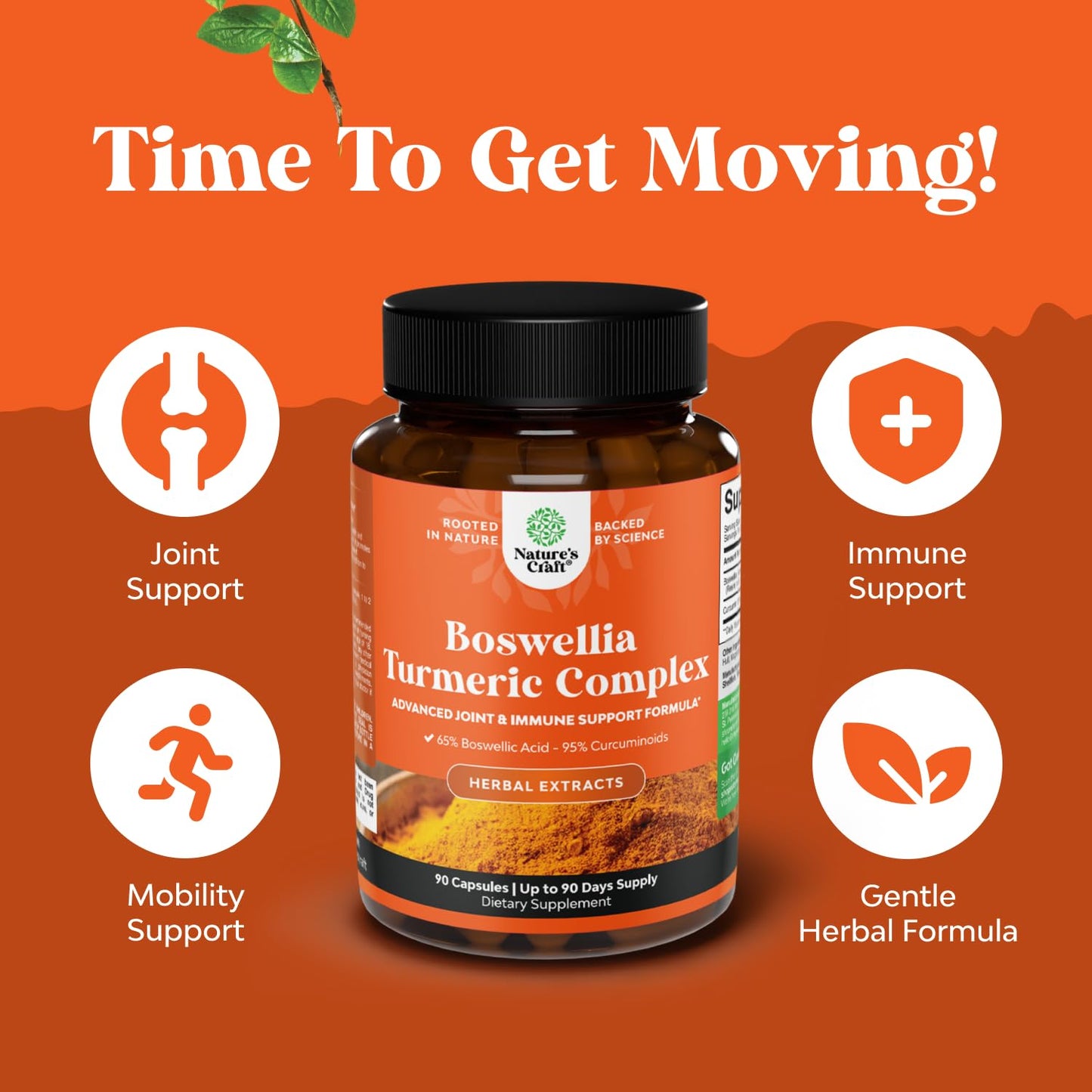 Boswellia Extract Capsules with Turmeric - Advanced Immune Health Support Supplement - Turmeric & Boswellia Serrata Capsules 500mg per Serving for Body Detox & Healthy Joints - 90 Count - dailyvitalstore