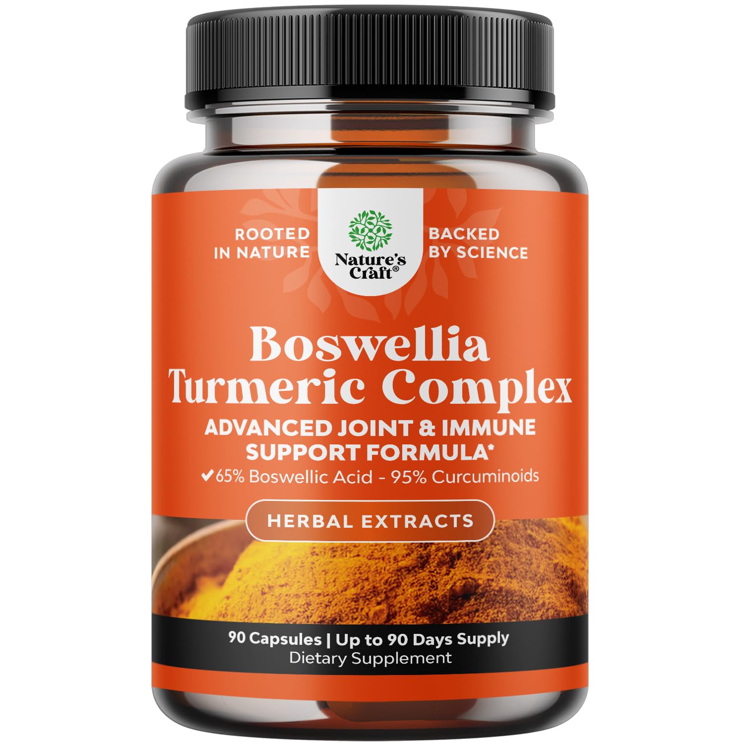 Boswellia Extract Capsules with Turmeric - Advanced Immune Health Support Supplement - Turmeric & Boswellia Serrata Capsules 500mg per Serving for Body Detox & Healthy Joints - 90 Count - dailyvitalstore