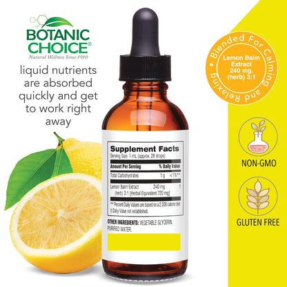Botanic Choice Mega Fruits and Veggies Blend (60 Capsules) + Lemon Balm Tincture (1 fl oz) Bundle - Energy Balance & Superfood Supplement + Relaxation and Sleep Support - dailyvitalstore