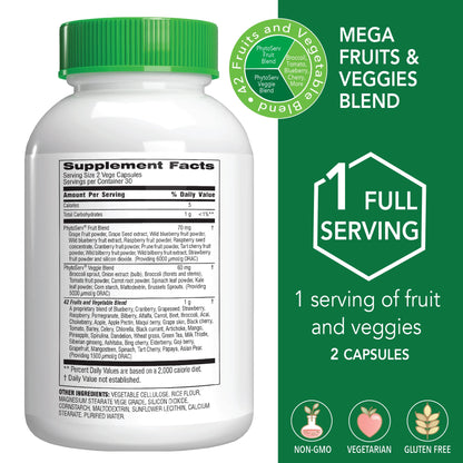Botanic Choice Mega Fruits and Veggies Blend (60 Capsules) + Lemon Balm Tincture (1 fl oz) Bundle - Energy Balance & Superfood Supplement + Relaxation and Sleep Support - dailyvitalstore