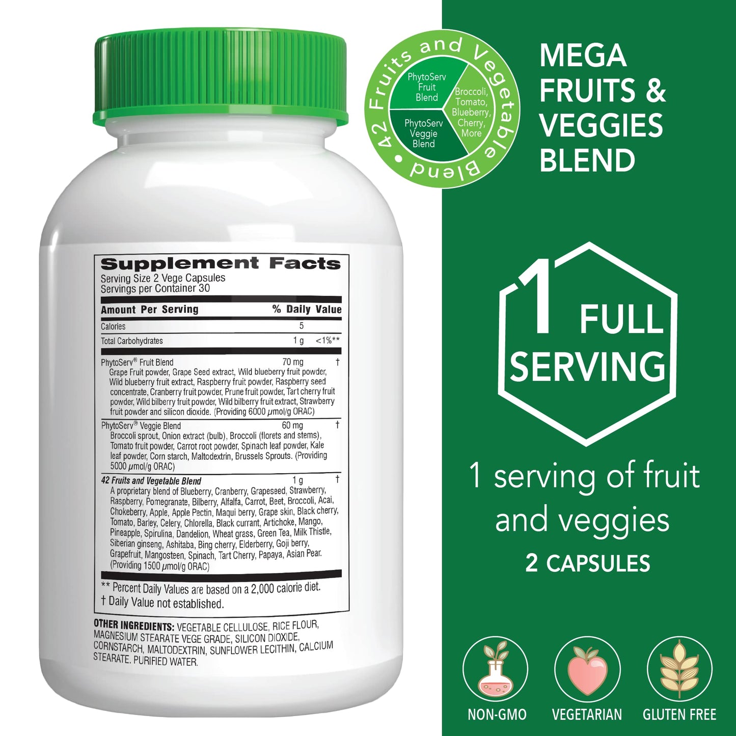 Botanic Choice Mega Fruits and Veggies Blend (60 Capsules) + Prostate 9 Complex (30 Softgels) Bundle - Energy Balance & Superfood Supplement + Urinary Flow & Cellular Health - dailyvitalstore