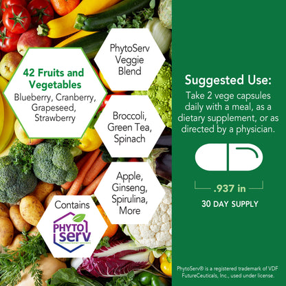 Botanic Choice Mega Fruits and Veggies Blend (60 Capsules) + Prostate 9 Complex (30 Softgels) Bundle - Energy Balance & Superfood Supplement + Urinary Flow & Cellular Health - dailyvitalstore
