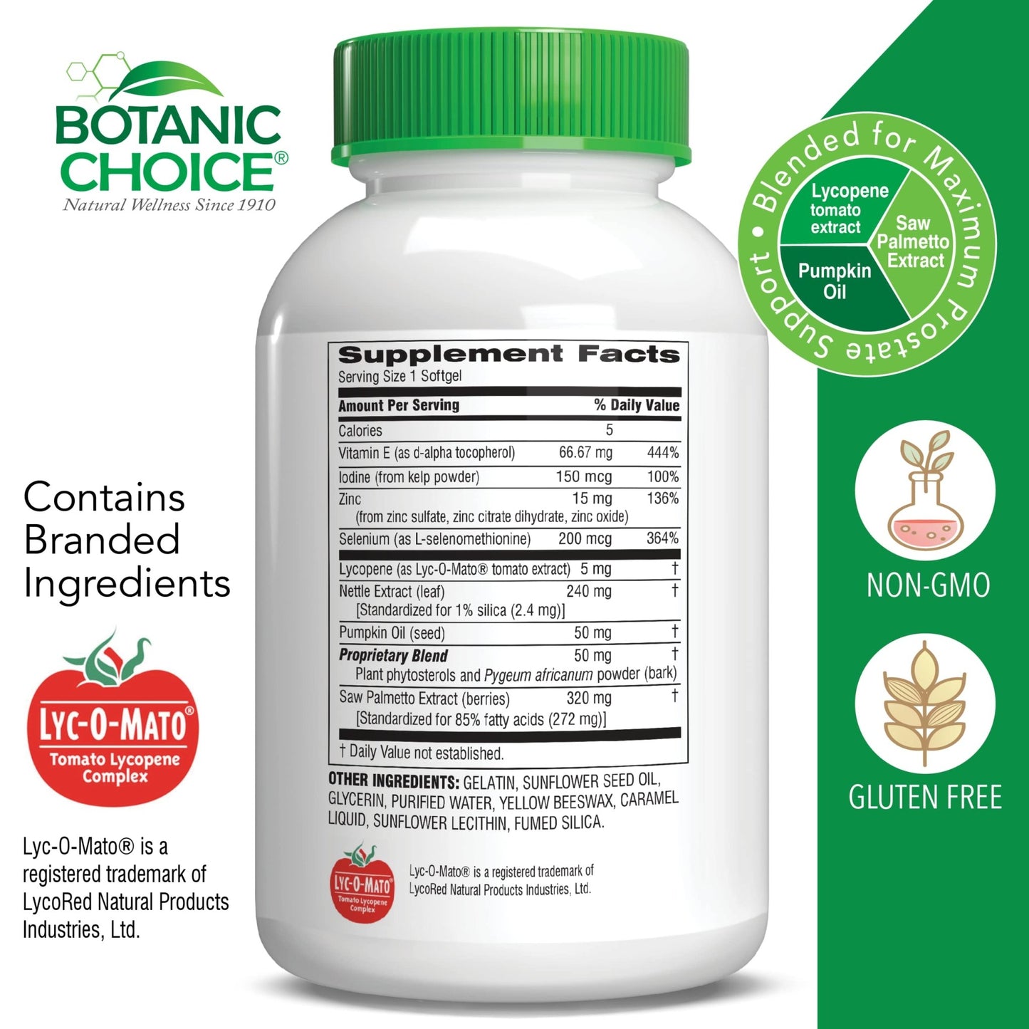 Botanic Choice Mega Fruits and Veggies Blend (60 Capsules) + Prostate 9 Complex (30 Softgels) Bundle - Energy Balance & Superfood Supplement + Urinary Flow & Cellular Health - dailyvitalstore