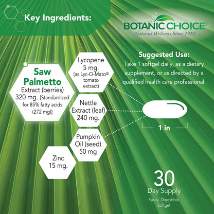 Botanic Choice Mega Fruits and Veggies Blend (60 Capsules) + Prostate 9 Complex (30 Softgels) Bundle - Energy Balance & Superfood Supplement + Urinary Flow & Cellular Health - dailyvitalstore