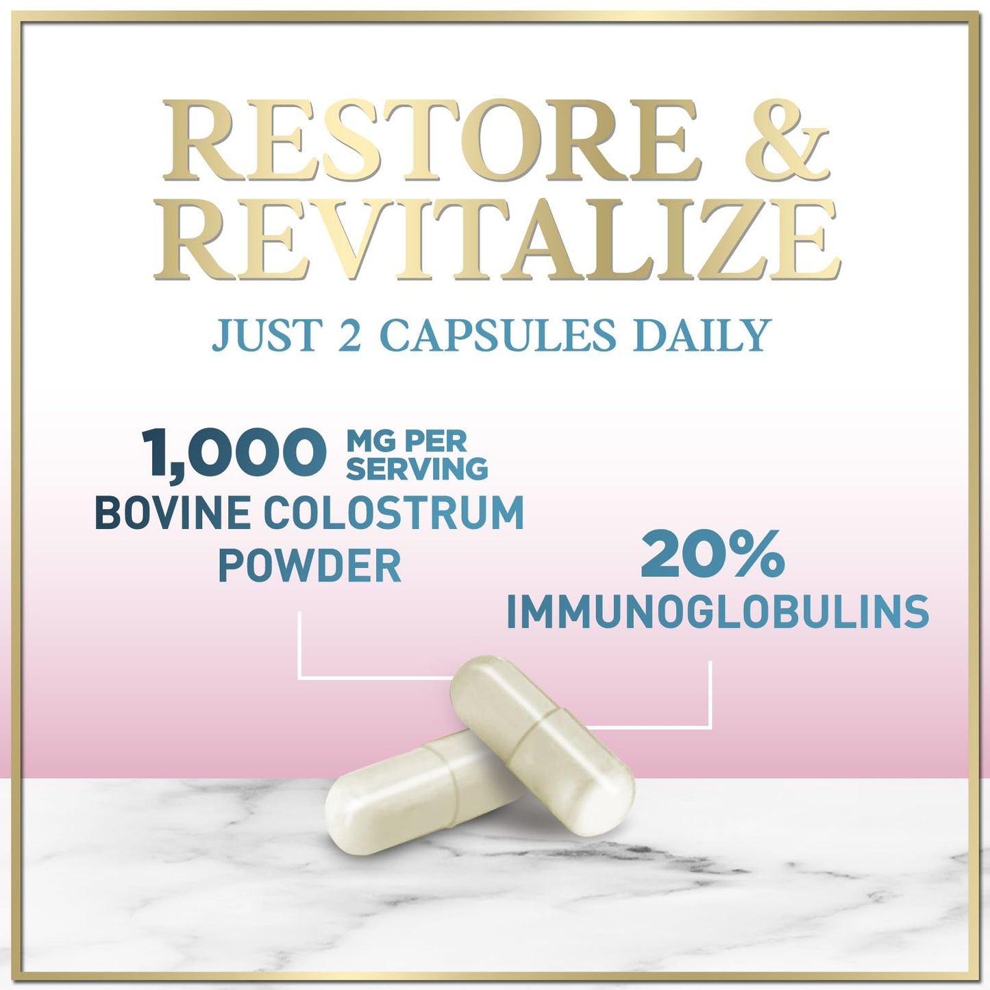 Bovine Colostrum Powder 1000mg Per Serving - with Immunoglobulins (IgG) for Immune Support, Energy & Gut Health Supplement, SP Colostrum Powder Pills, - dailyvitalstore