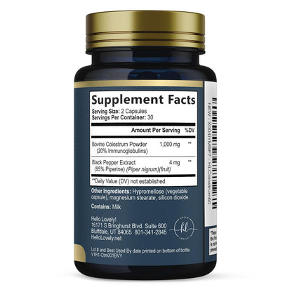 Bovine Colostrum Powder 1000mg Per Serving - with Immunoglobulins (IgG) for Immune Support, Energy & Gut Health Supplement, SP Colostrum Powder Pills, - dailyvitalstore