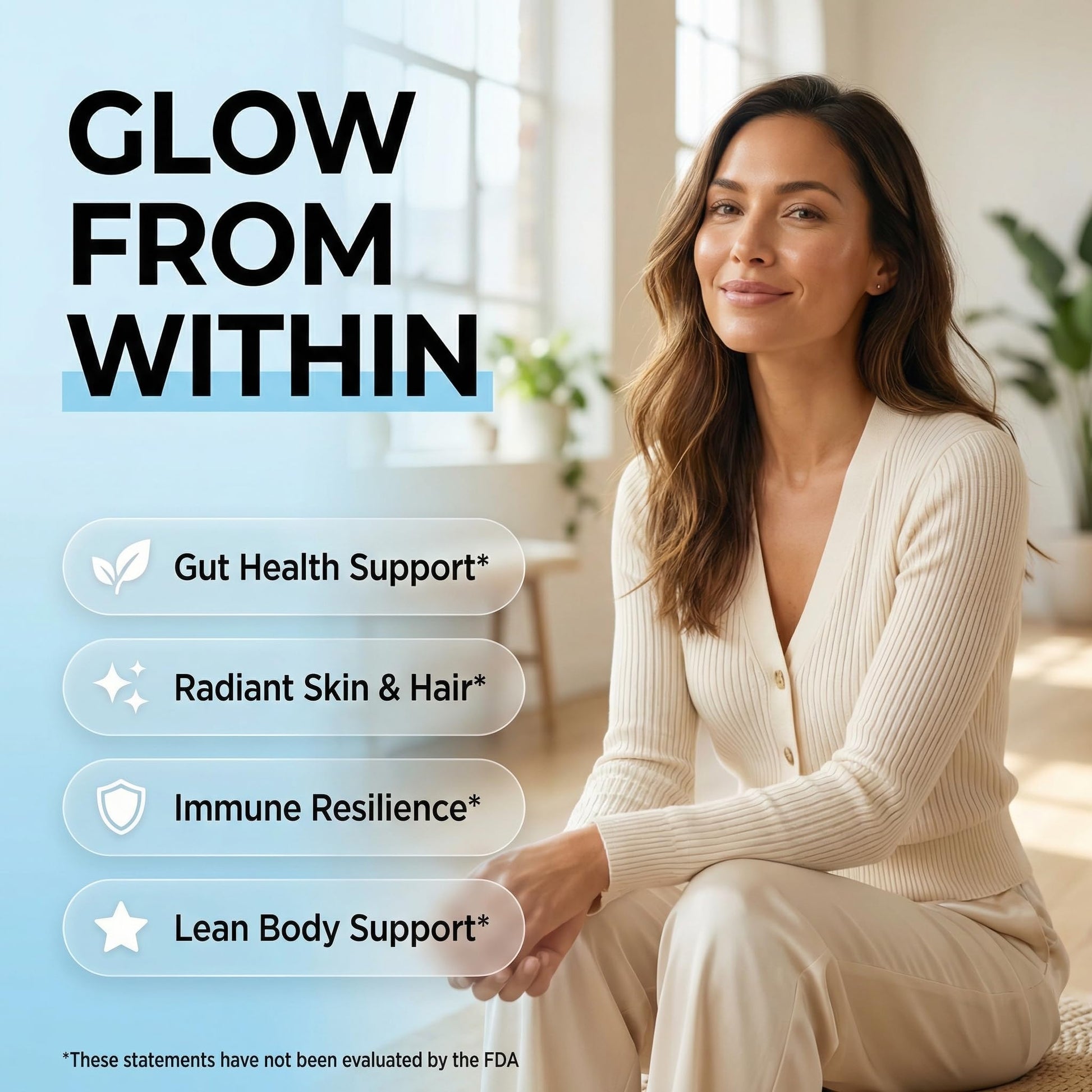 Bovine Colostrum Powder + Collagen Peptides with L-Glutamine L-Lysine Prebiotics Probiotics Digestive Enzymes Vitamin D K2 C Quercetin & Folate | Gut Health Supplement Internal Glow By Clean Nutra - dailyvitalstore