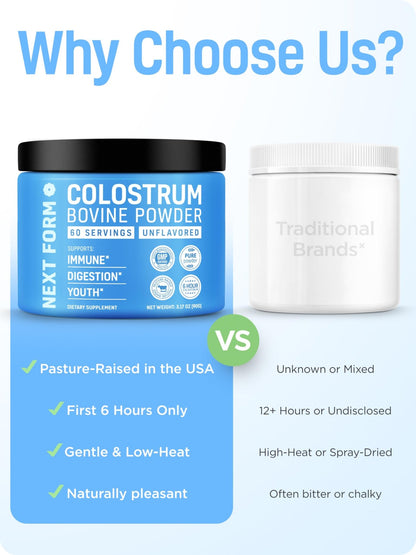 Bovine Colostrum Powder for Women &Men Source of IgG & IgA Grass-Fed, Pure Bovine Colostrum for Gut Health, Immune Support, Muscle Recovery & Wellness, Unflavored - dailyvitalstore