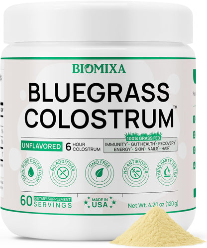 Bovine Colostrum Supplement - 100% Pure Whole Colostrum Powder - Grass-Fed, Unflavored, No Additives, Gut & Immune Support, Natural IgG, 60 Servings - Made in USA - dailyvitalstore