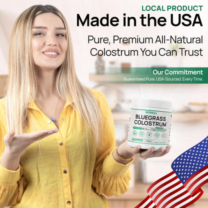 Bovine Colostrum Supplement - 100% Pure Whole Colostrum Powder - Grass-Fed, Unflavored, No Additives, Gut & Immune Support, Natural IgG, 60 Servings - Made in USA - dailyvitalstore