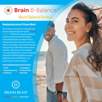 Brain B Balance: Methylated Multivitamin - Methylated B Complex Neurobalance Formula - Methylfolate Supports Mood - dailyvitalstore