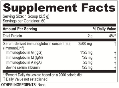 Brain Basics Ultra Pure IgG Supplement - Dairy-Free Supplement IgG-Immunolin Powder, Blended Vitamin & Mineral Supplements, 150g, 60 Servings - dailyvitalstore