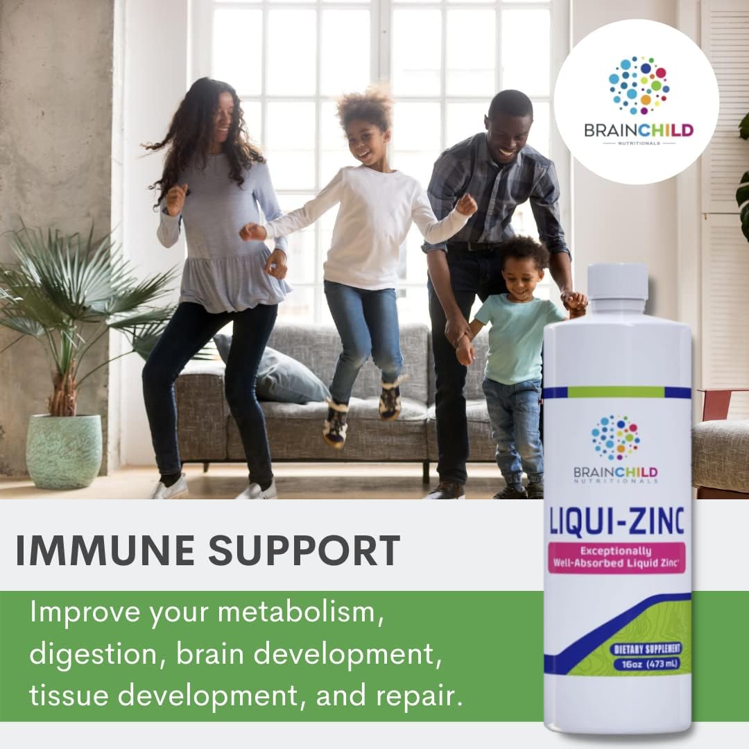 BrainChild Nutritionals LiquiZinc Liquid Formula (Unflavored 16oz) - dailyvitalstore