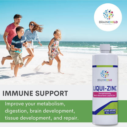 BrainChild Nutritionals LiquiZinc Liquid Formula (Unflavored 16oz) - dailyvitalstore