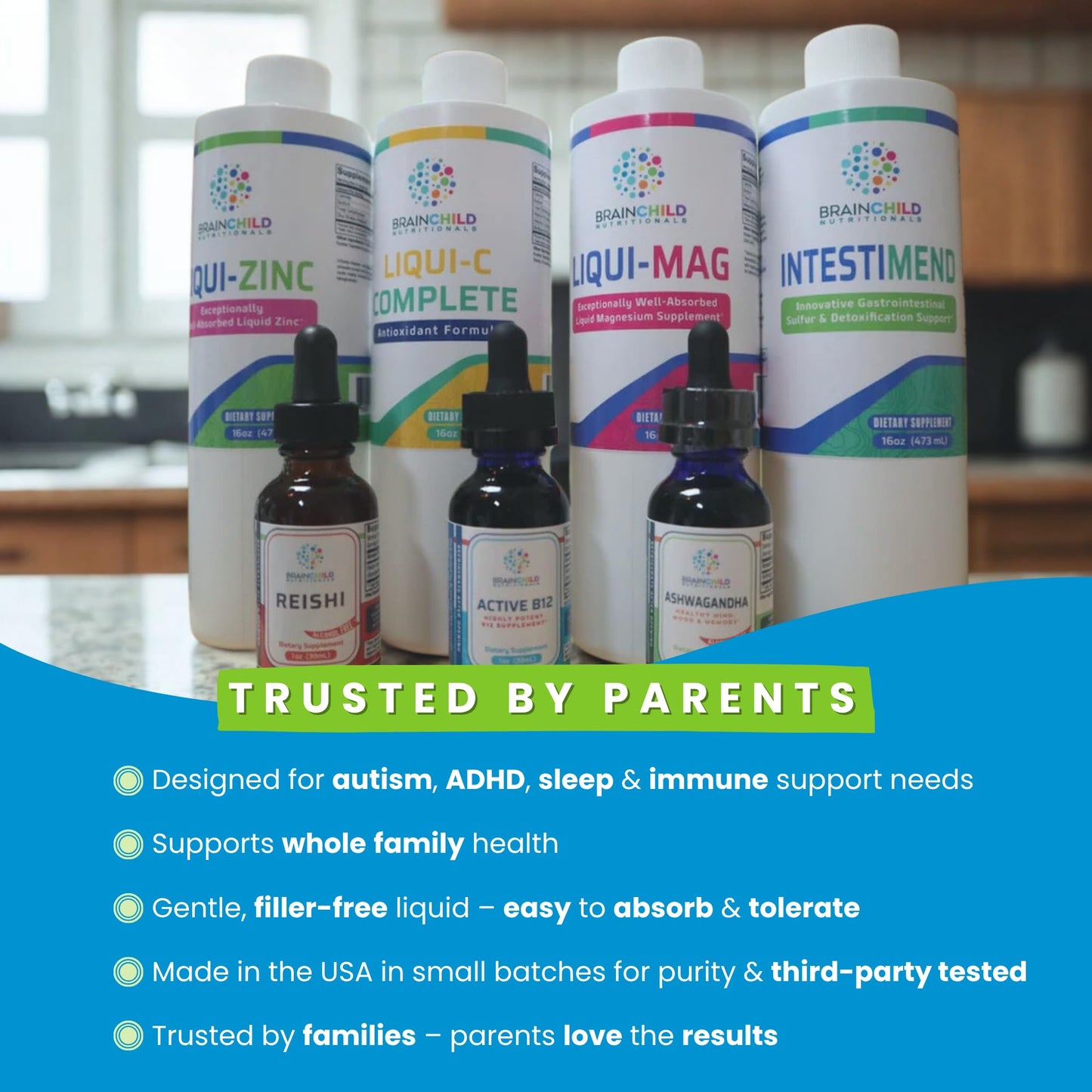 BrainChild Nutritionals Spectrum Support Minerals Liquid Supplement for Autism - Well Absorbed for Kids & Adults on the Spectrum, Ultra-Colloidal Suspension, Casein-Free, Unflavored 16oz - dailyvitalstore