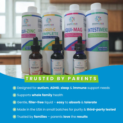 BrainChild Nutritionals Spectrum Support Minerals Liquid Supplement for Autism - Well Absorbed for Kids & Adults on the Spectrum, Ultra-Colloidal Suspension, Casein-Free, Unflavored 16oz - dailyvitalstore