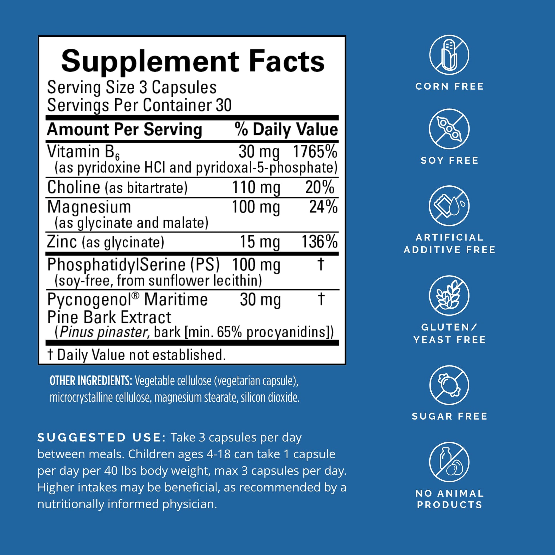 BRAINMD Dr Amen Attention Support - 90 Capsules - Promotes Mental Focus & Impulse Control - Gluten Free - 30 Servings - dailyvitalstore