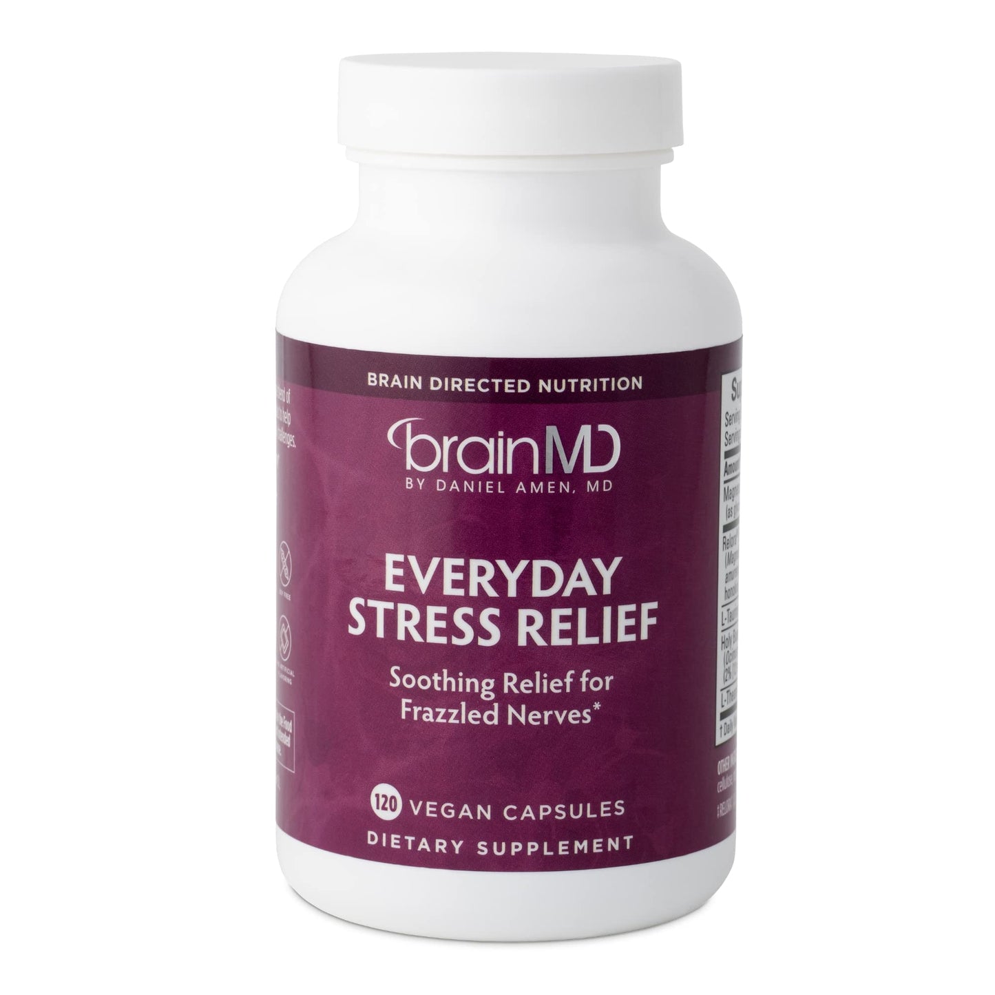 BRAINMD Dr Amen Everyday Stress Relief - 120 Capsules - Promotes Relaxation & Focus - Non-Drowsy - Gluten Free - 30 Servings - dailyvitalstore