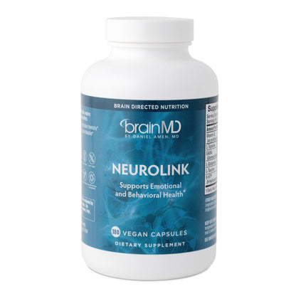 BRAINMD Dr Amen NeuroLink - 180 Capsules - Promotes Optimal Brain Function, Focus & Concentration - Gluten Free - 45 Servings - dailyvitalstore