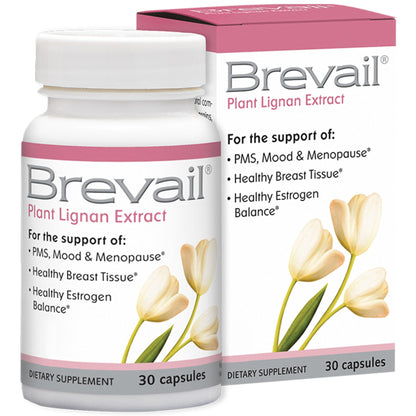Brevail Plant Lignan Extract Capsules, Proactive Breast Health Supplement with 50 mg SDG Lignans from Flax Seed Hulls for Healthy Estrogen Balance and PMS Mood Support Pills, 30 Count - dailyvitalstore