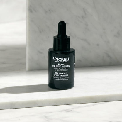 Brickell Men's Anti Aging Hyaluronic Acid Serum for Face, Reviving Day Serum for Men, Facial Serum With Hyaluronic Acid, - dailyvitalstore