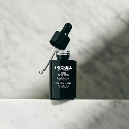Brickell Men's Retinol Skin Care Serum Treatment For Firming Face Lines & Eye Wrinkles, Deep Hydrating Facial Serum For Anti-Aging, With Retinol, Aloe, - dailyvitalstore