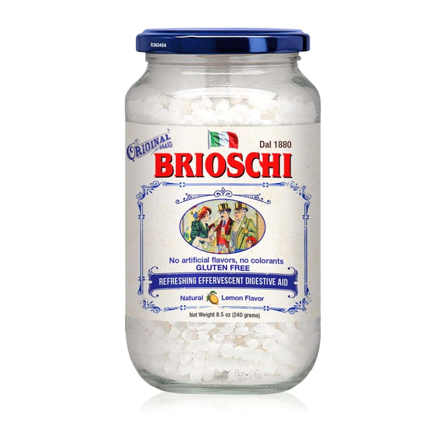 Brioschi Italian Lemon Flavored Refreshing Effervescent | Digestive Aid, Heartburn, Upset Stomach, Acid Indigestion | Gluten Free, No Colorants, No Artifictial Flavors | 48 Servings | 8.5 oz Glass - dailyvitalstore