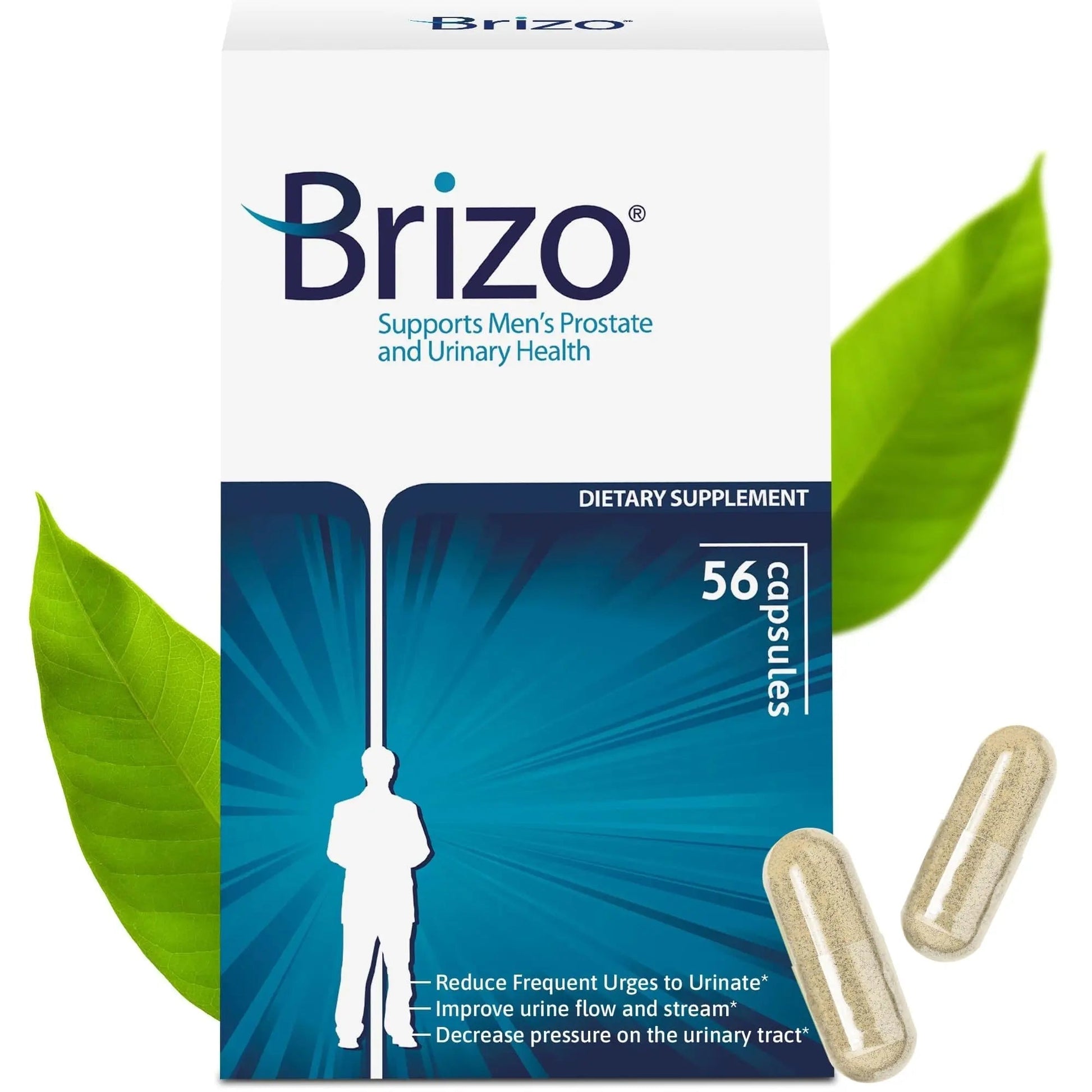 Brizo Prostate Health Supplements for Men - Herbal Capsules for Mens Urinary Health - Reduce Frequent Urination - 1 Month Supply - dailyvitalstore