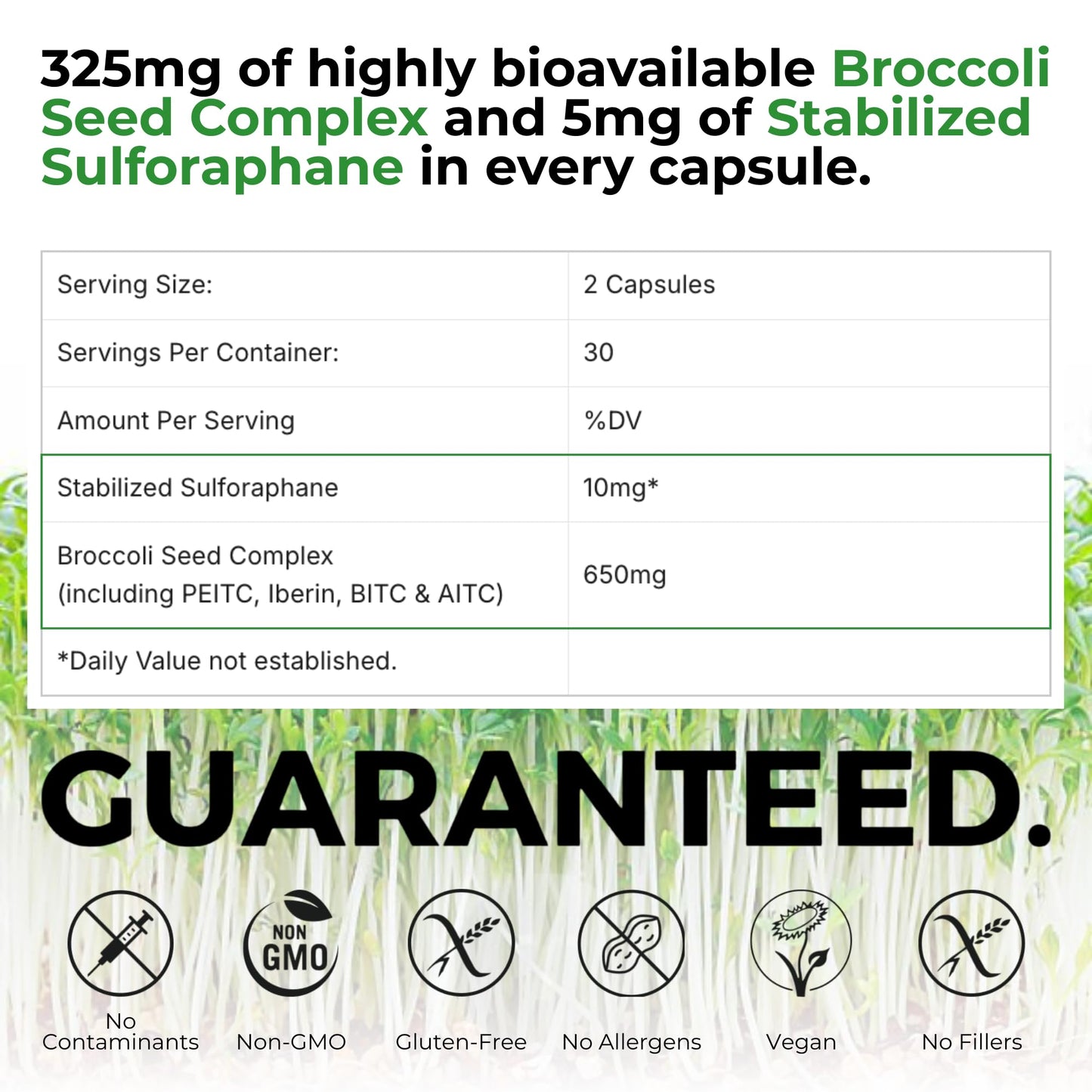 BrocElite Mara Labs Plus | Stabilized Broccoli Sulforaphane Supplement | Glyphosate Residue Free Certified – Third-Party Tested | 60 Vegan Capsules - dailyvitalstore
