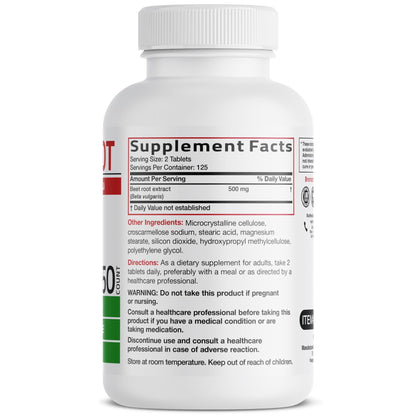 Bronson Beet Root Extra Strength, Non-GMO, 250 Vegetarian Tablets - dailyvitalstore
