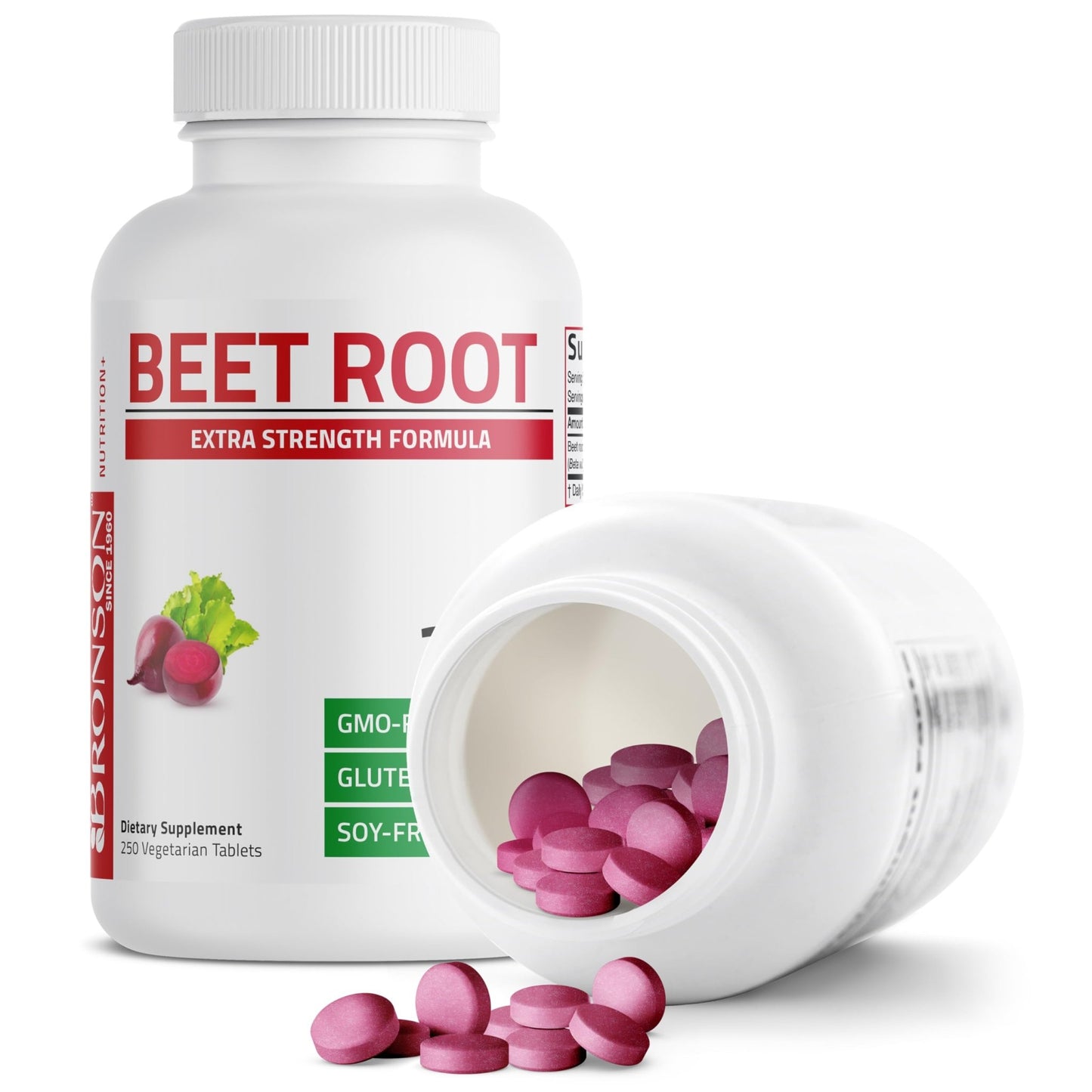 Bronson Beet Root Extra Strength, Non-GMO, 250 Vegetarian Tablets - dailyvitalstore