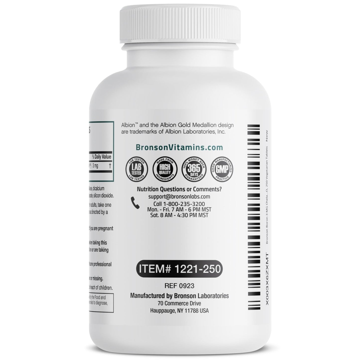 Bronson Boron 3 MG Chelated Superior Absorption Supports Bone Health Trace Mineral, Non-GMO, 250 Vegetarian Tablets - dailyvitalstore
