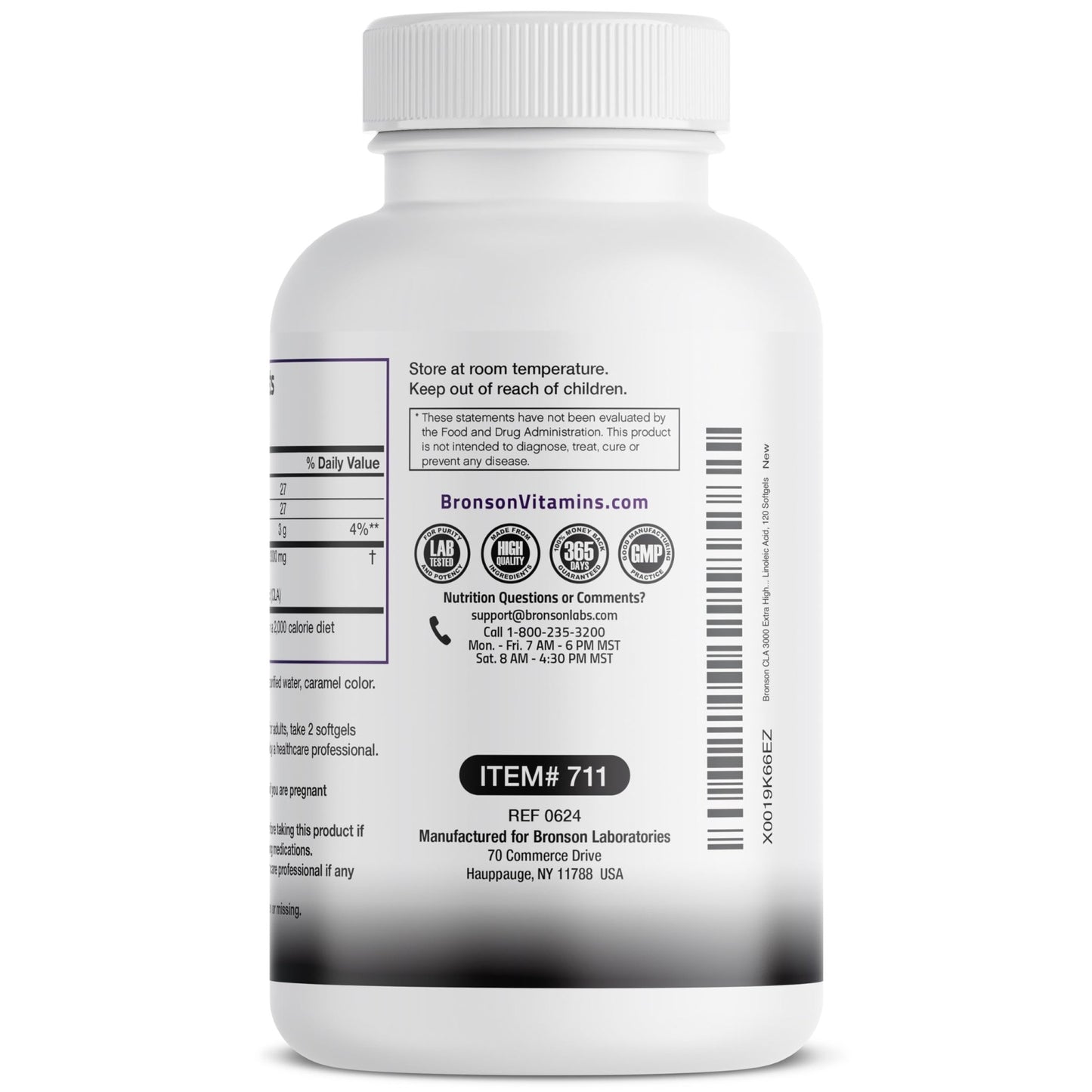 Bronson CLA 3000 Extra High Potency Supports Healthy Weight Management Lean Muscle Mass Non-Stimulating - dailyvitalstore