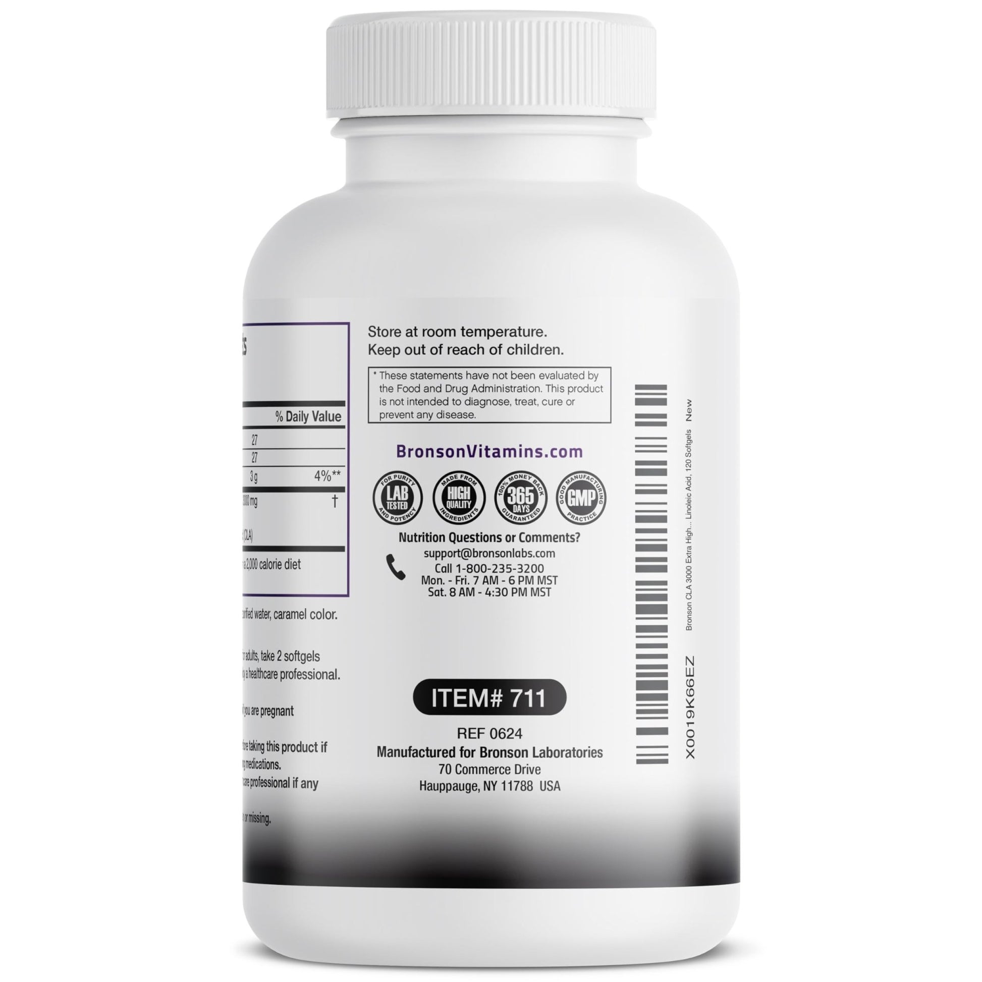 Bronson CLA 3000 Extra High Potency Supports Healthy Weight Management Lean Muscle Mass Non-Stimulating - dailyvitalstore