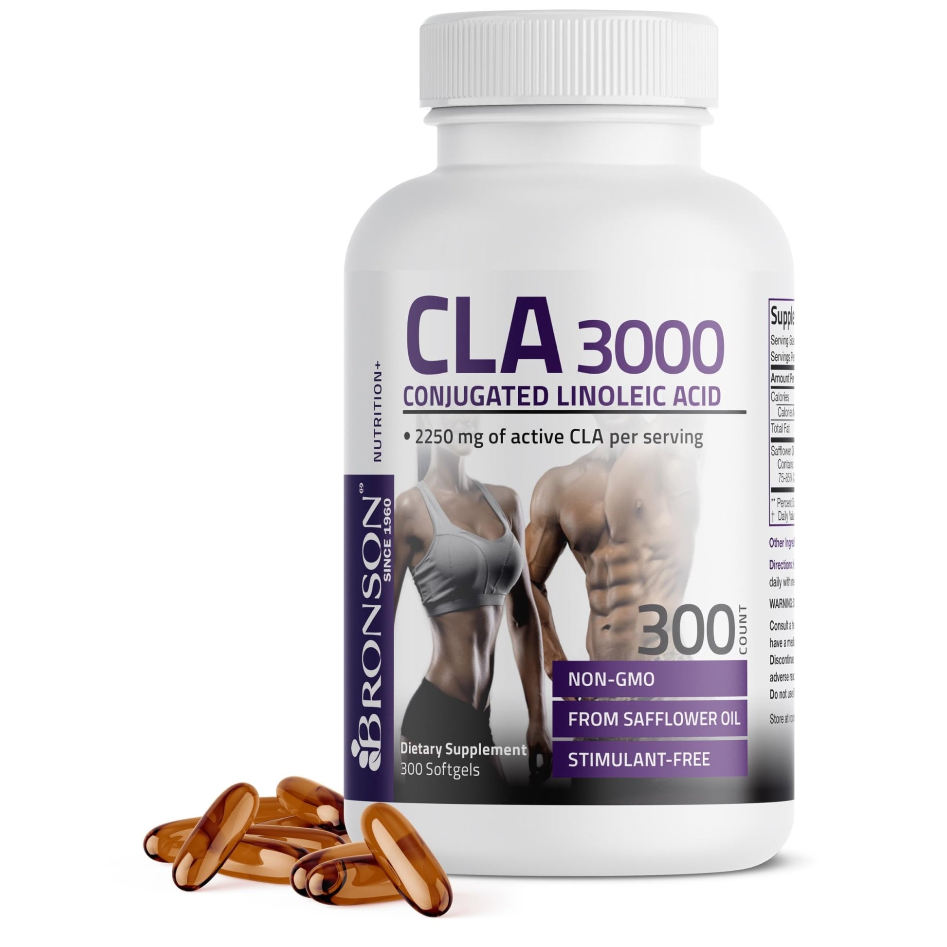 Bronson CLA 3000 Extra High Potency Supports Healthy Weight Management Lean Muscle Mass Non-Stimulating - dailyvitalstore