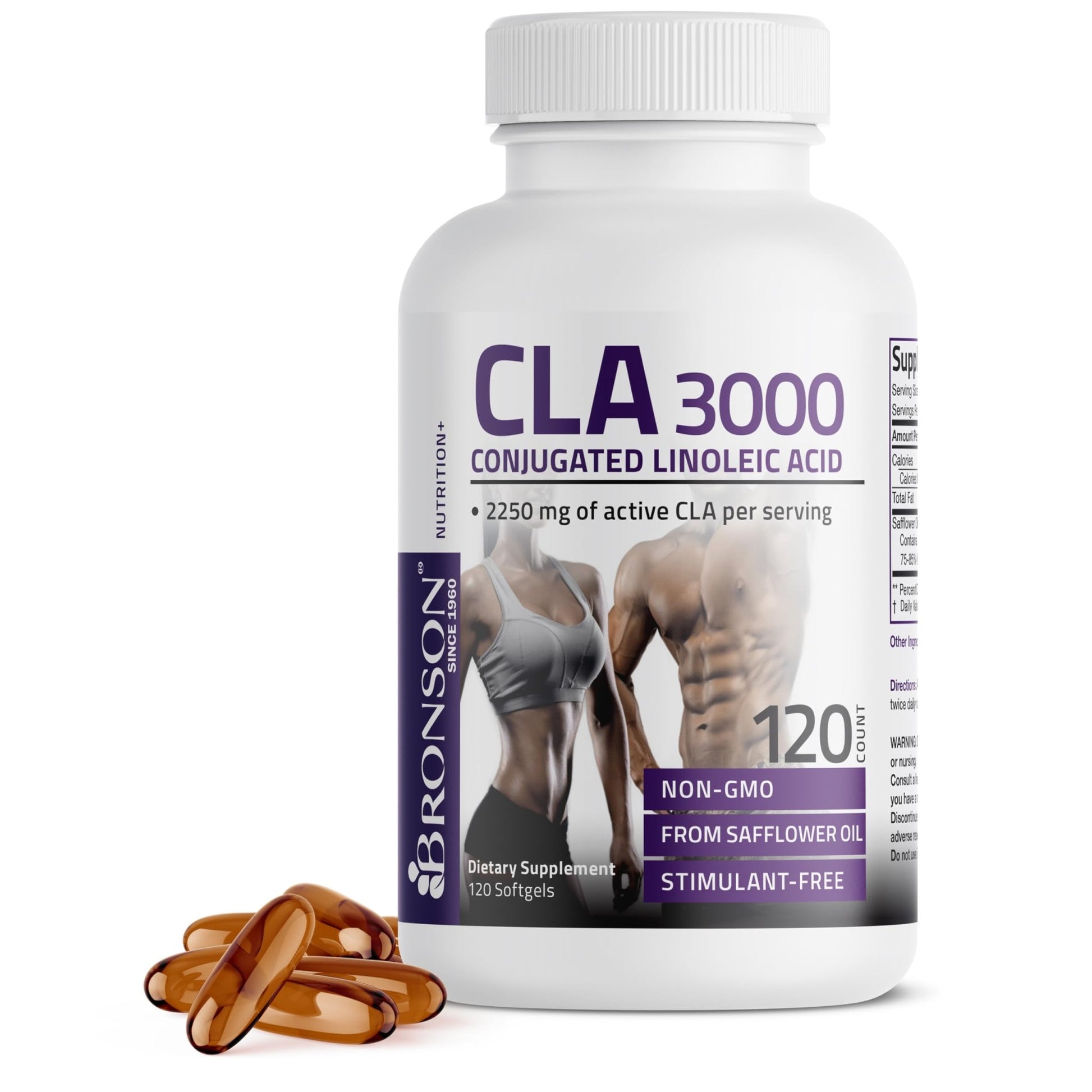Bronson CLA 3000 Extra High Potency Supports Healthy Weight Management Lean Muscle Mass Non-Stimulating - dailyvitalstore
