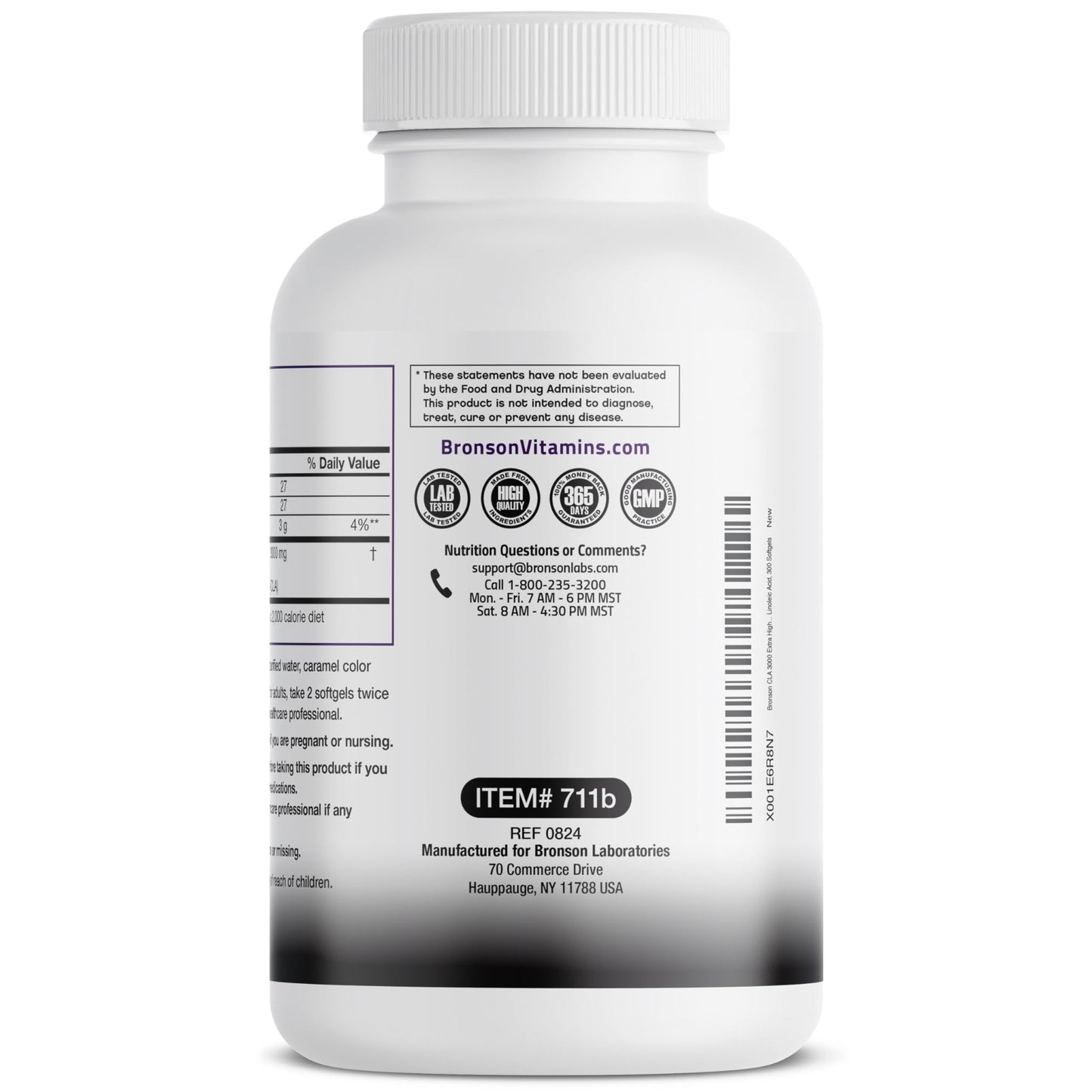 Bronson CLA 3000 Extra High Potency Supports Healthy Weight Management Lean Muscle Mass Non-Stimulating - dailyvitalstore